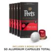 Peet's Coffee, Medium Roast Espresso Pods Compatible with Nespresso Original Machine, Crema Scura Intensity 9, 50 Count