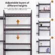 Homde Over The Toilet Storage with Basket and Drawer, Bamboo Bathroom Organizer with Adjustable Shelf & Waterproof Feet Pad, Space Saver Storage Rack for Bathroom, Restroom, Laundry, Brown - 5
