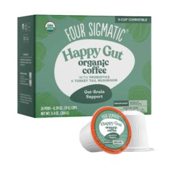 Four Sigmatic Mushroom Coffee K-Cups with Probiotic, Organic and Fair Trade Coffee, Heat Resistant, 24 Count