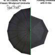 Royal Walk Windproof Large Umbrella for Rain 54 Inch Automatic Open for 2 Persons Wind Resistant Big Golf Umbrellas for Adult Men Women Classic Wooden Handle Fast Drying Strong 16 Ribs Travel 120cm - 8