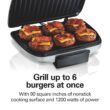Hamilton Beach Electric Indoor Grill, 6-Serving, Large 90 sq. in. Nonstick Easy Clean Plates, 1200 Watts, Silver (25371)