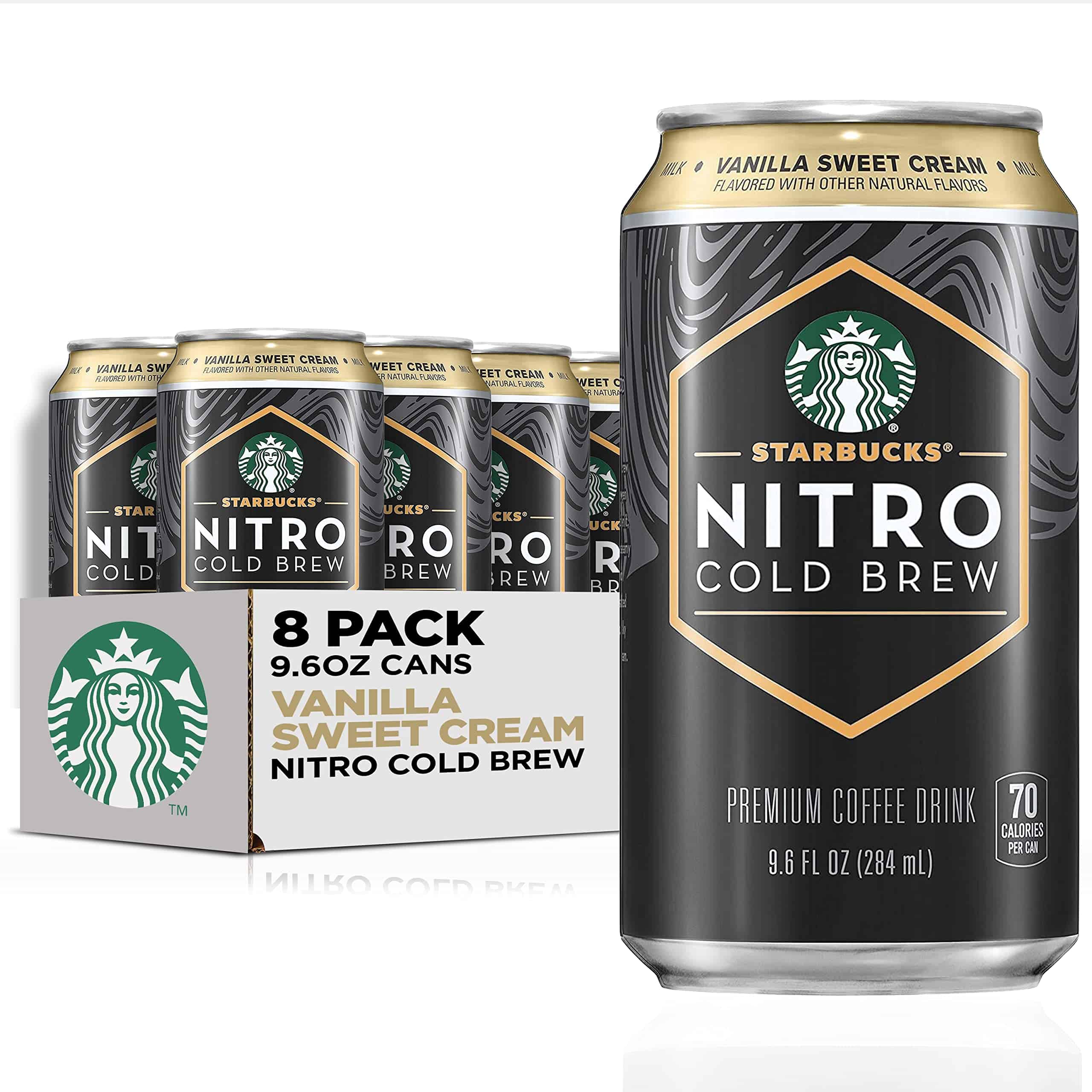 Starbucks Nitro Cold Brew, Vanilla Sweet Cream 9.6 fl oz Can (8 Pack) (Packaging May Vary) Starbucks Nitro Cold Brew, Vanilla Sweet Cream 9.6 fl oz Can (8 Pack) (Packaging May Vary)