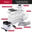 Fullstar All-in-1 Vegetable Chopper, Mandoline Slicer & Cheese Grater (6 in 1, Black/White)