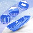 Slippery Racer Downhill Sprinter Flexible Kids Toddler Plastic Cold-Resistant Toboggan Snow Sled with Pull Rope and Handles, Blue