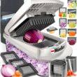 Mueller Pro-Series 10-in-1, 8 Blade Vegetable Chopper, Onion Mincer, Cutter, Dicer, Egg Slicer with Container