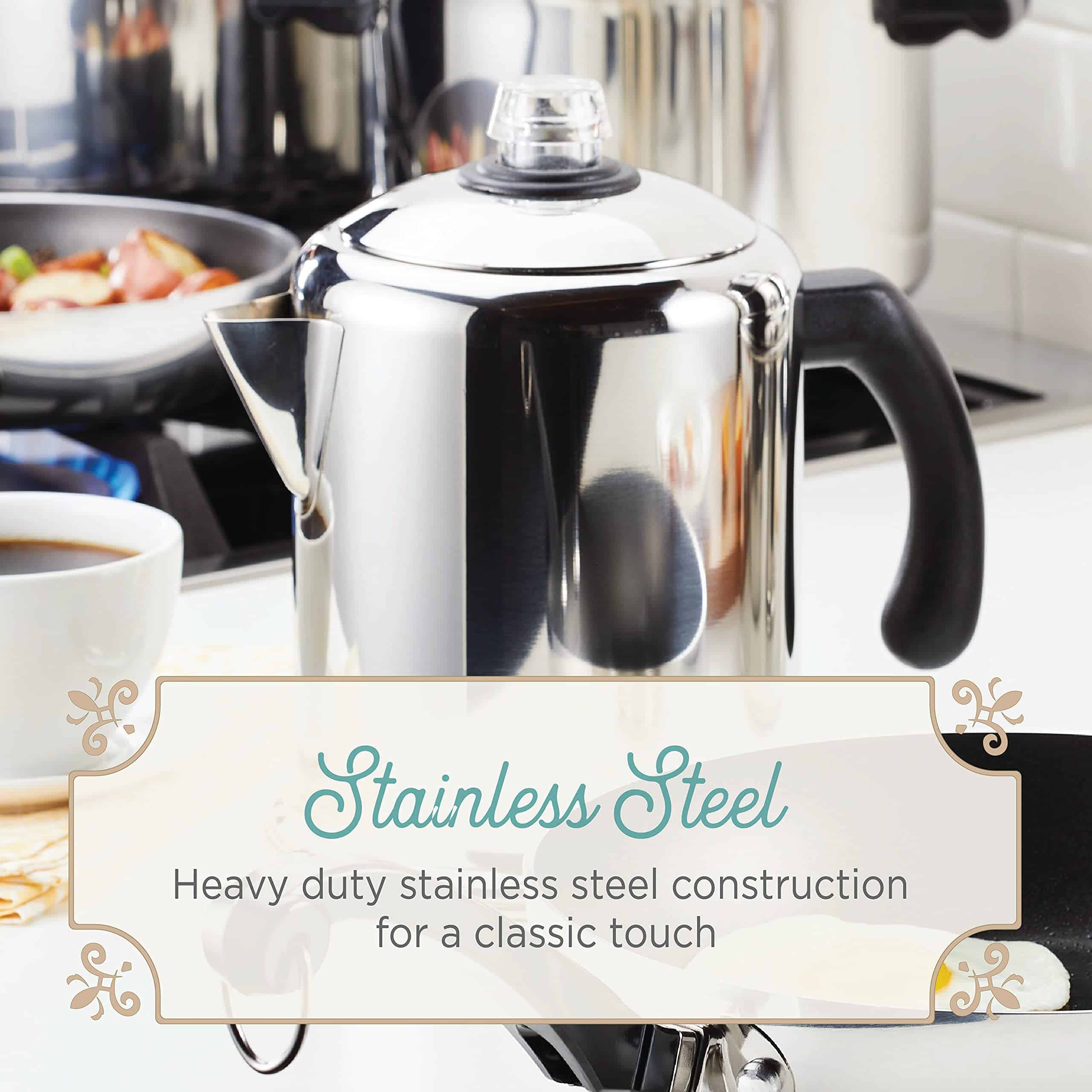 Farberware 50124 Classic Yosemite Stainless Steel Coffee Percolator - 8 Cup, Silver Farberware 50124 Classic Yosemite Stainless Steel Coffee Percolator - 8 Cup, Silver - Image 12