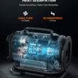 AStroAI Tire Inflator Portable Air Compressor Pump 150PSI 12V DC/110V AC with Dual Metal Motors & LED Light