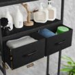 ETELI Over The Toilet Storage Cabinet with Fabric Drawers 3 Tier Bathroom Shelf Over Toilet Space Saving Behind Toilet Bathroom Organizer Black - 4