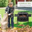 F2C Compost Bin Outdoor Dual Chamber Tumbling Composter 43 Gallon BPA Free Large Tumbler Composters Tumbling