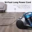 Eureka WhirlWind Bagless Canister Vacuum Cleaner, Lightweight Vac for Carpets and Hard Floors, Blue - 8