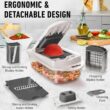 Mueller Pro-Series 10-in-1, 8 Blade Vegetable Chopper, Onion Mincer, Cutter, Dicer, Egg Slicer with Container