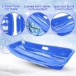 Slippery Racer Downhill Sprinter Flexible Kids Toddler Plastic Cold-Resistant Toboggan Snow Sled with Pull Rope and Handles, Blue