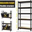 PrimeZone Storage Shelves 5 Tier Adjustable Garage Storage Shelving, Heavy Duty Metal Storage Utility Rack Shelf Unit for Warehouse Pantry Closet Kitchen, 28