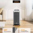 Dreo Space Heaters for Indoor Use, 15 Inch Portable Heater with 70°Oscillation, 1500W Electric Heaters with Remote