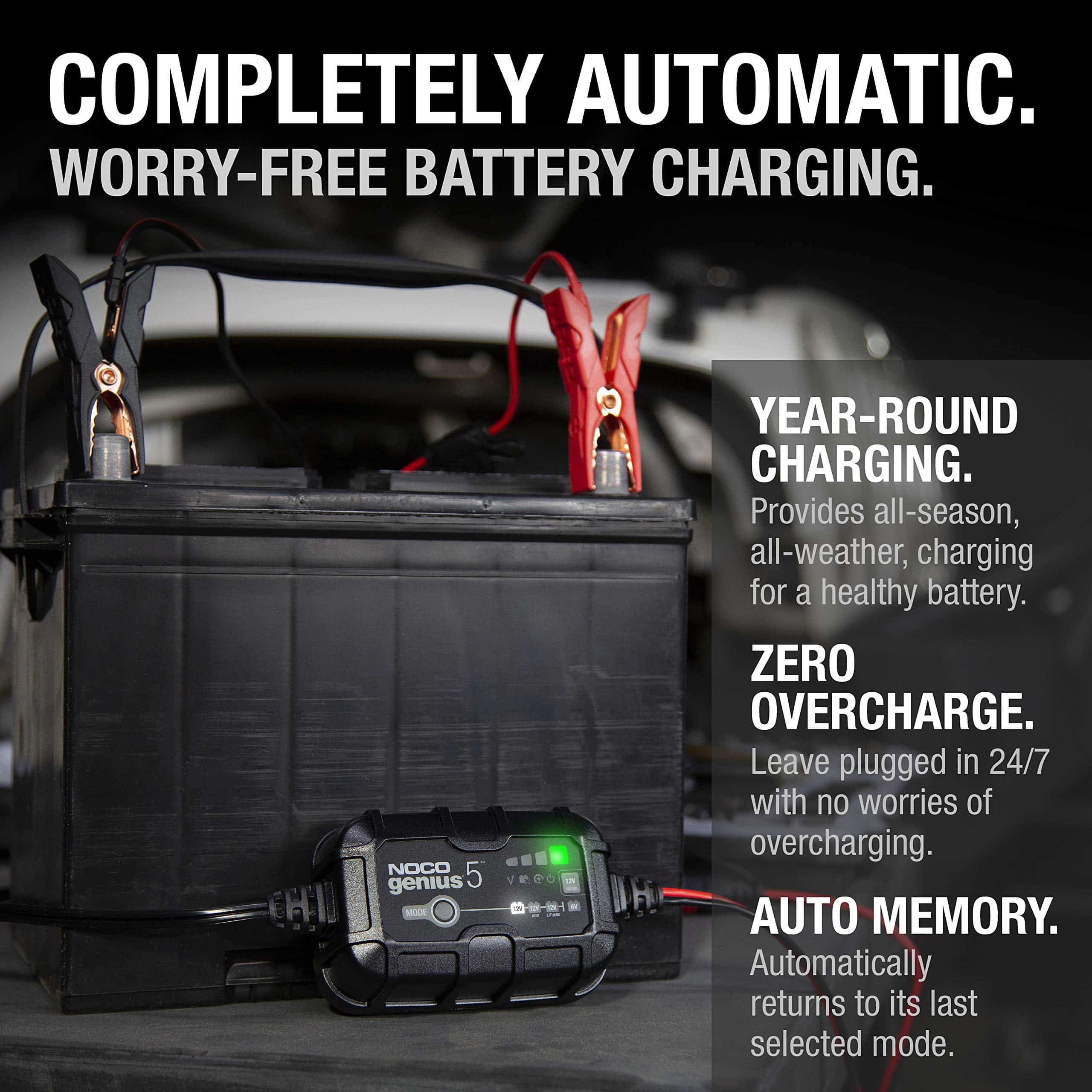 NOCO GENIUS5, 5A Smart Car Battery Charger, 6V and 12V Automotive Charger NOCO GENIUS5, 5A Smart Car Battery Charger, 6V and 12V Automotive Charger - Image 2