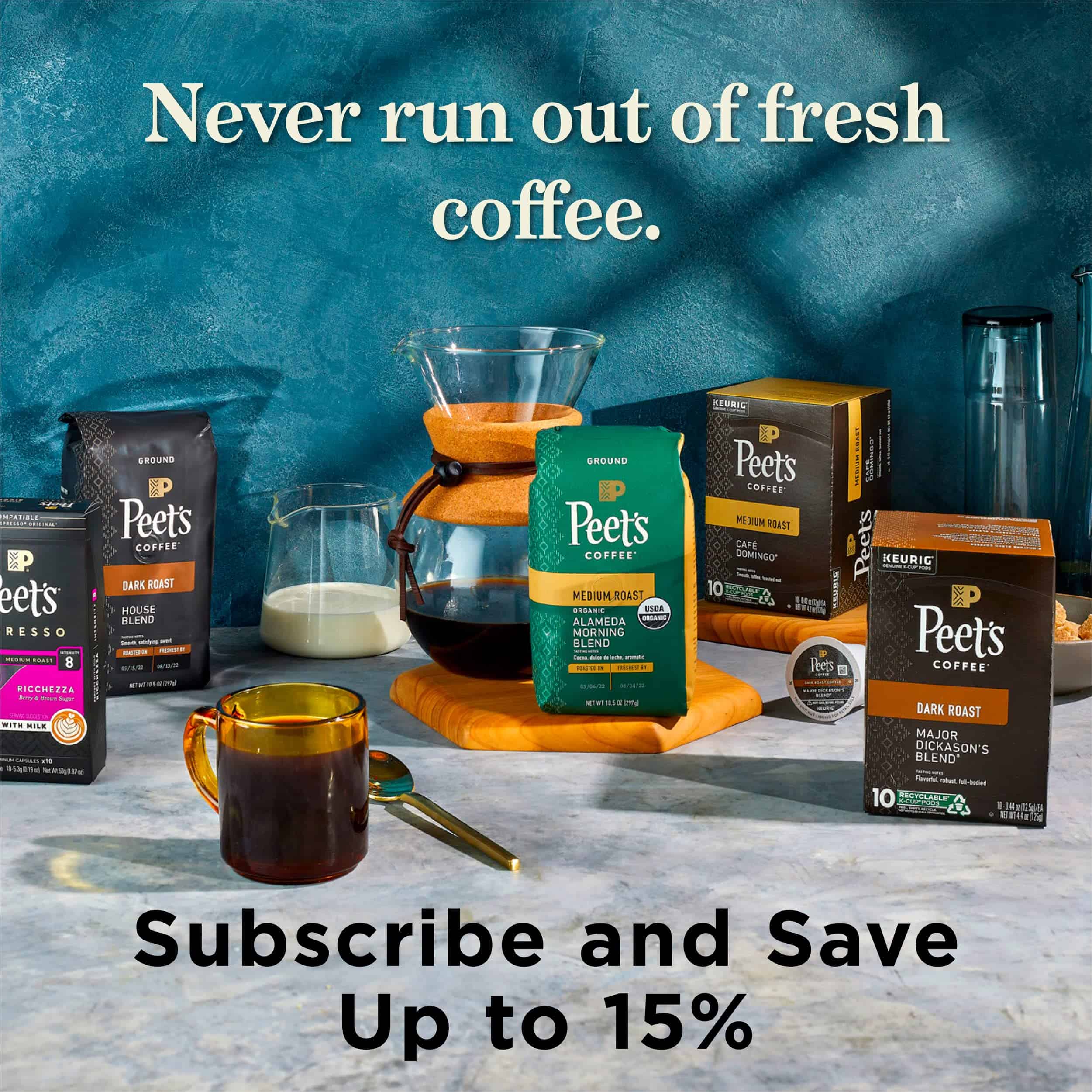 Peet's Coffee, Dark Roast K-Cup Pods for Keurig Brewers - Major Dickason's Blend 88 Count (4 Boxes of 22) Peet's Coffee, Dark Roast K-Cup Pods for Keurig Brewers - Major Dickason's Blend 88 Count (4 Boxes of 22) - Image 2