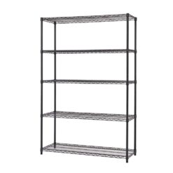 TRINITY HTBFPBA-0950 Black Anthracite 5-Tier Steel Wire Shelving Unit (48 in. W x 72 in. H x 18 in. D)