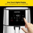 Chefman TurboTouch 5 Qt. Air Fryer, Stainless Steel Compact and Healthy Way To Cook Oil-Free, One-Touch Digital Controls Chefman TurboTouch 5 Qt. Air Fryer, Stainless Steel Compact and Healthy Way To Cook Oil-Free, One-Touch Digital Controls