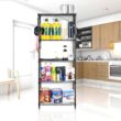 EFINE RL100-5 Black 5-Tier Carbon Steel Wire Garage Storage Shelving Unit with 8 Hooks (23.6 in. W x 59 in. H x 14 in. D) EFINE RL100-5 Black 5-Tier Carbon Steel Wire Garage Storage Shelving Unit with 8 Hooks (23.6 in. W x 59 in. H x 14 in. D)
