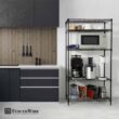 Fencer Wire RWW-CH30145BK Black 5-Tier Metal Adjustable Height Garage Storage Shelving Unit with Leveling Feet Fencer Wire RWW-CH30145BK Black 5-Tier Metal Adjustable Height Garage Storage Shelving Unit with Leveling Feet