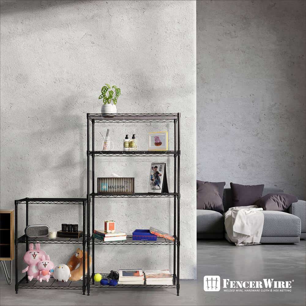 Fencer Wire Black 4-Tier Adjustable Height Wire Shelving Unit, Garage Shelving Storage Organizer Fencer Wire Black 4-Tier Adjustable Height Wire Shelving Unit, Garage Shelving Storage Organizer - Image 6