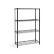 Fencer Wire Black 4-Tier Adjustable Height Wire Shelving Unit, Garage Shelving Storage Organizer