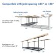 FLEXIMOUNTS GR38B-E Adjustable Height Overhead Ceiling Mount Garage Rack in Black (96 in. W x 36 in. D)