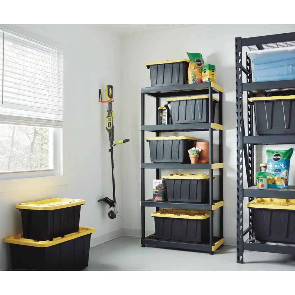 HDX 241592 5-Tier Plastic Garage Storage Shelving Unit in Black (36 in. W x 74 in. H x 18 in. D) HDX 241592 5-Tier Plastic Garage Storage Shelving Unit in Black (36 in. W x 74 in. H x 18 in. D) - Image 12