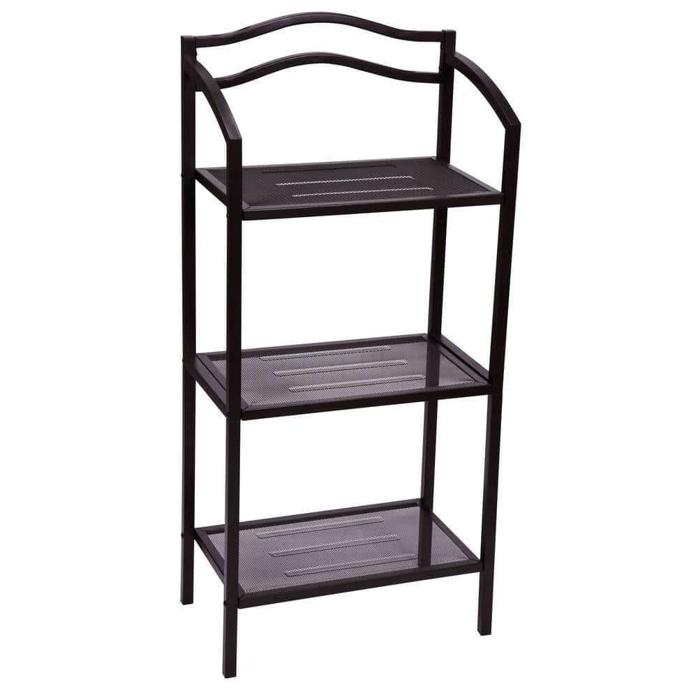 HOUSEHOLD ESSENTIALS 8051-1 Espresso Free-Standing 3-Tier Metal Shelving Unit (17 in. W x 35 in. H x 10.5 in. D) HOUSEHOLD ESSENTIALS 8051-1 Espresso Free-Standing 3-Tier Metal Shelving Unit (17 in. W x 35 in. H x 10.5 in. D)