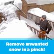 Gardenised Aluminum Snow & Leaf Removal Tool & Pusher Scraper with 24" Rolling Blade, 5-21' Telescoping Extendable Handle