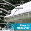 Gardenised Aluminum Snow & Leaf Removal Tool & Pusher Scraper with 24" Rolling Blade, 5-21' Telescoping Extendable Handle