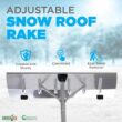 Gardenised Aluminum Snow & Leaf Removal Tool & Pusher Scraper with 24" Rolling Blade, 5-21' Telescoping Extendable Handle