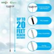 Gardenised Aluminum Snow & Leaf Removal Tool & Pusher Scraper with 24" Rolling Blade, 5-21' Telescoping Extendable Handle
