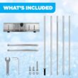 Gardenised Aluminum Snow & Leaf Removal Tool & Pusher Scraper with 24" Rolling Blade, 5-21' Telescoping Extendable Handle