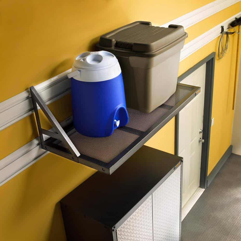 Gladiator GAWA45SFTG Premier Series 20 in. x 45 in. Metal Garage Wall Shelving in Hammered Granite Gladiator GAWA45SFTG Premier Series 20 in. x 45 in. Metal Garage Wall Shelving in Hammered Granite - Image 6