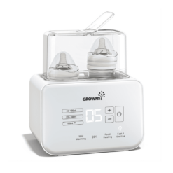 Grownsy Baby Bottle Warmer, 8-in-1 Fast Milk Warmer with Timer Breastmilk or Formula, Fits 2 Bottles