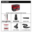Milwaukee M18 FUEL PACKOUT Cordless 2.5 Gal Wet/Dry Vacuum w/AIR-TIP 1-1/4 in. - 2-1/2 in. (7-Piece) Long Reach Flexible Hose Set