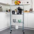 Mind Reader Silver Alloy Collection, Adjustable 4-Tier Industrial Storage Shelves with Wheels, Metal Mind Reader Silver Alloy Collection, Adjustable 4-Tier Industrial Storage Shelves with Wheels, Metal