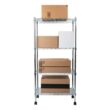 Mind Reader Silver Alloy Collection, Adjustable 4-Tier Industrial Storage Shelves with Wheels, Metal Mind Reader Silver Alloy Collection, Adjustable 4-Tier Industrial Storage Shelves with Wheels, Metal
