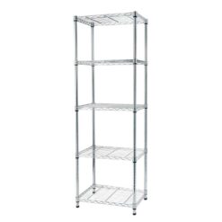 Winado Silver 5-Tier Heavy Duty Steel Freestanding Garage Storage Shelving Unit (17.72 in. W x 71 in. H x 21.65 in. D)