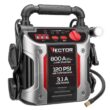 VECTOR 800 Peak Amp Automotive Jump Starter, Portable Power – Triple 15W USB Ports, 120 PSI Air Compressor