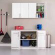 Prepac WEW-3230 Composite Wall Mounted Garage Cabinet in White (32 in. W x 30 in. H x 12 in. D)