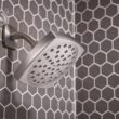 Moen Lindor Shower Head, Handle, and Tub Spout, Spot Resist Brushed Nickel 1-handle Single Function Square Bathtub and Shower Faucet Valve Included