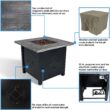 Sunnydaze Decor 30-in W 40000-BTU Black Faux Stone Propane Gas Fire Pit Table