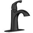 Moen Lindor Transitional Matte Black Single Hole 1-handle WaterSense High-arc Bathroom Sink Faucet with Drain and Deck Plate