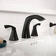 Moen Lindor 3-hole Bath Faucet Matte Black Widespread 2-handle Bathroom Sink Faucet with Drain