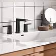 Moen Rinza Matte Black Widespread 2-handle WaterSense Bathroom Sink Faucet with Drain