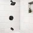 Moen Lindor Shower Head, Handle, and Tub Spout, Matte Black 1-handle Single Function Square Bathtub and Shower Faucet
