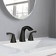 Moen Lindor 3-hole Bath Faucet Matte Black Widespread 2-handle Bathroom Sink Faucet with Drain