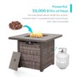 Nuu Garden 31.89-in W 50000-BTU Dark Brown Tabletop Aluminum Propane Gas Fire Pit Table
